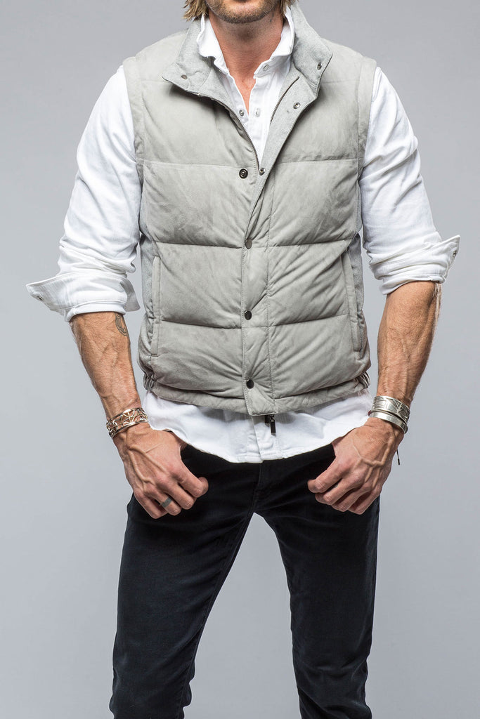 Two Arrows Vest in Steel | Mens - Outerwear - Leather