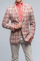 Modica Sport Coat In Brown with Red Windowpane | Mens - Tailored - Sport Coats | Castangia