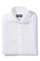 Deiter Linen Solid Shirt in White | Mens - Shirts | Finamore Napoli