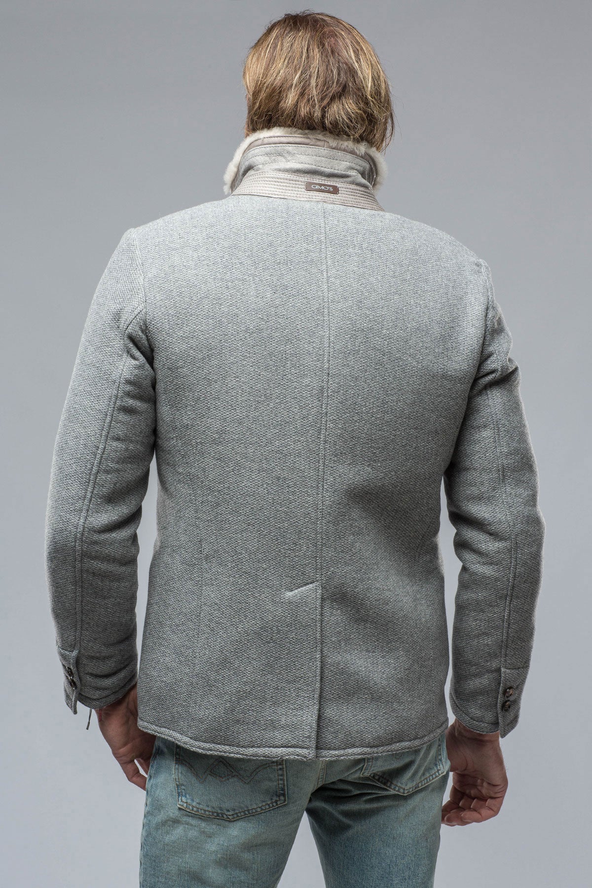 Knox Shearling Knit Jacket In Steel Grey | Mens - Outerwear - Shearling | Gimo's