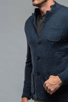 Cramer Wool Swacket in Blue | Mens - Sweaters | Axels-BDSR