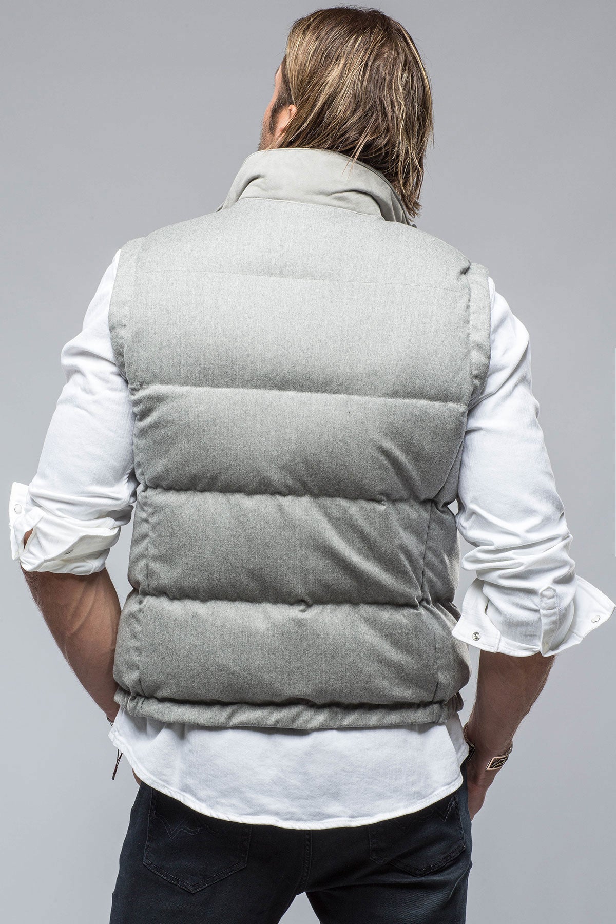 Two Arrows Vest in Steel | Mens - Outerwear - Leather | Gimo's