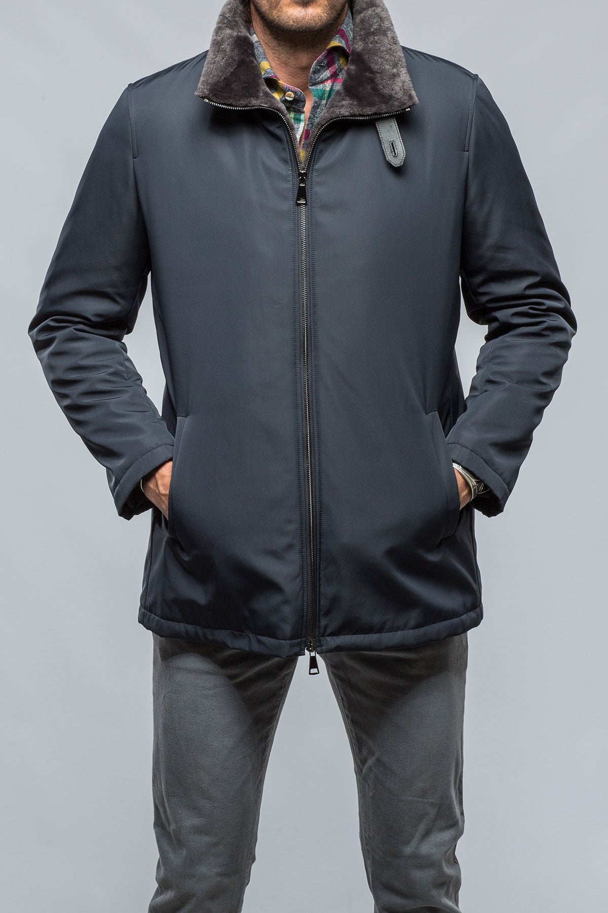 Carlton Raincoat w/Merino Shearling Lining | Samples - Mens - Outerwear - Shearling | DiBello