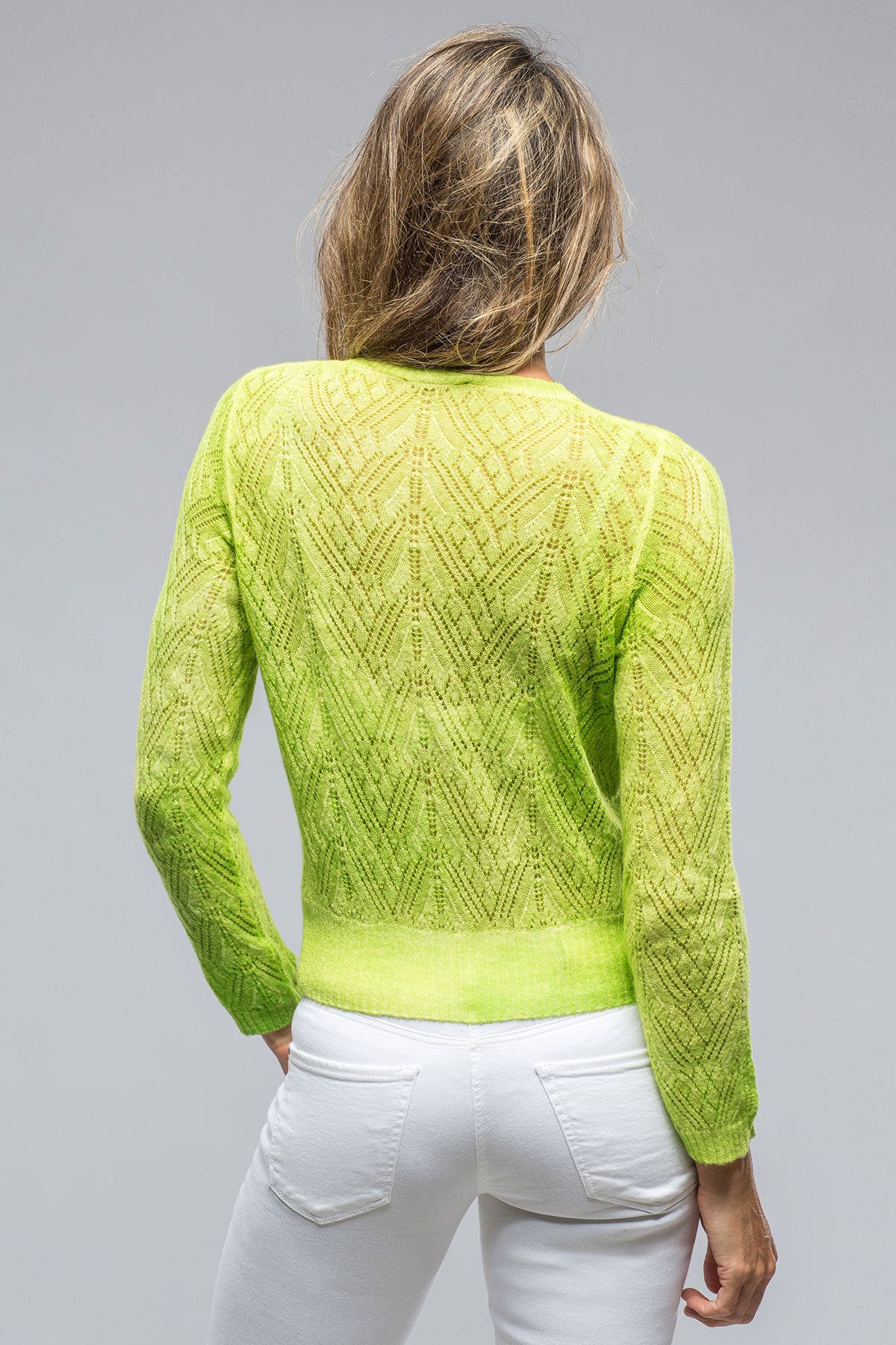 Serena Leaf Pattern Crew In Citronella | Ladies - Sweaters | Avant Toi