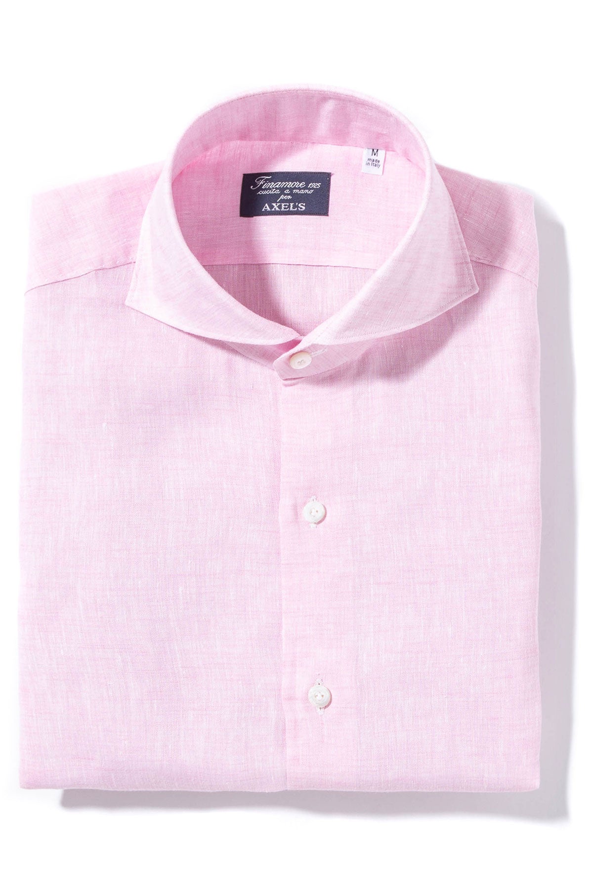 Deiter Linen Solid Shirt in Pink | Mens - Shirts | Finamore Napoli