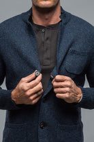 Cramer Wool Swacket in Blue | Mens - Sweaters | Axels-BDSR