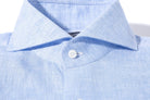 Deiter Linen Solid Shirt in Royal | Mens - Shirts | Finamore Napoli