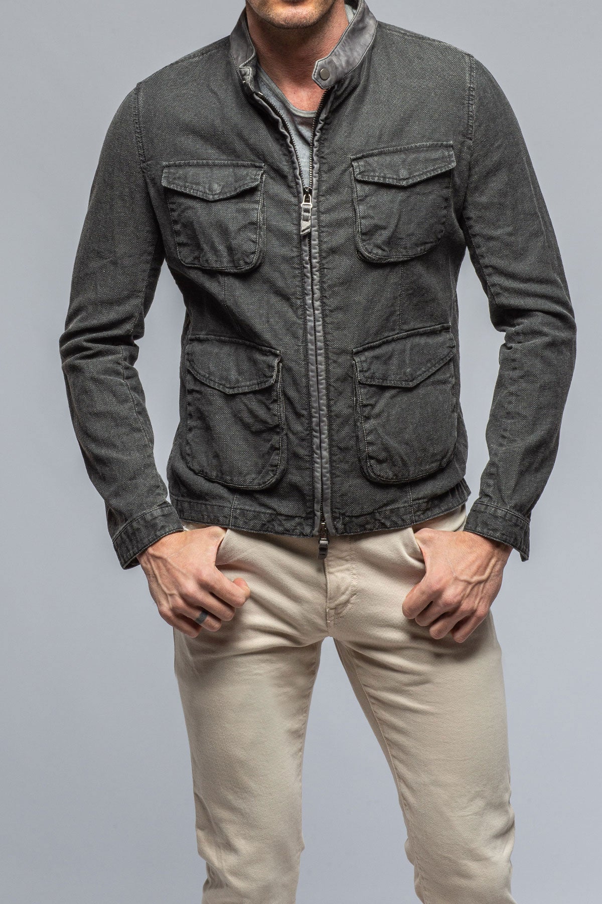Mitiano Cotton/Linen Moto | Warehouse - Mens - Outerwear - Cloth | Gimo's