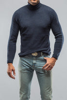 Vincenzo Mock Turtleneck in Navy | Mens - Sweaters | Stile Latino