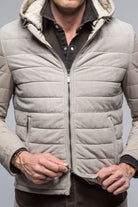 Lorenzo Suede Hybrid Puffer | Samples - Mens - Outerwear - Leather | Gimo's