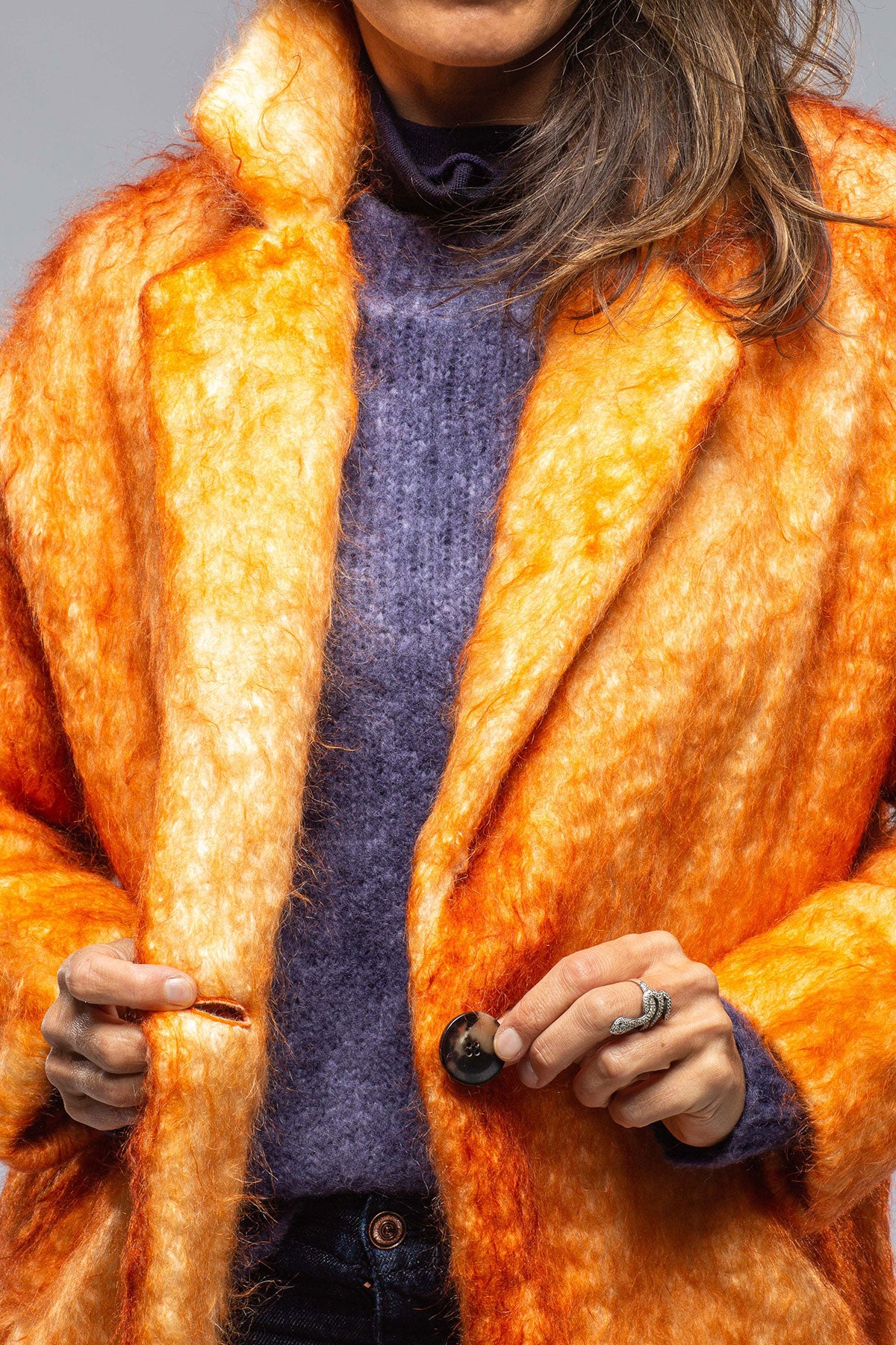 Fiona Mohair Wool Coat In Orange Rust | Ladies - Outerwear - Cloth | Avant Toi
