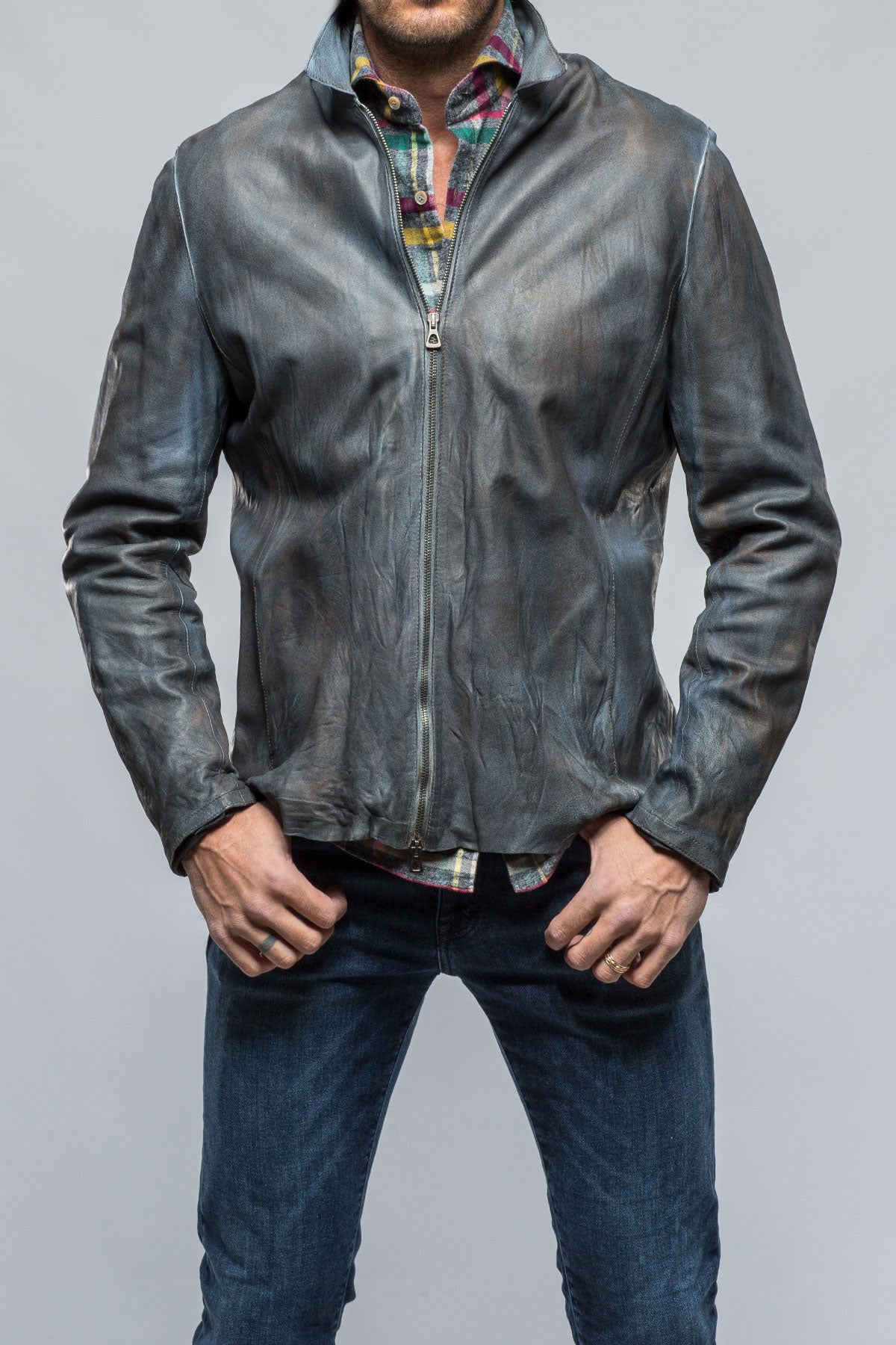 Declan Leather Shirt | Samples - Mens - Outerwear - Leather | DiBello