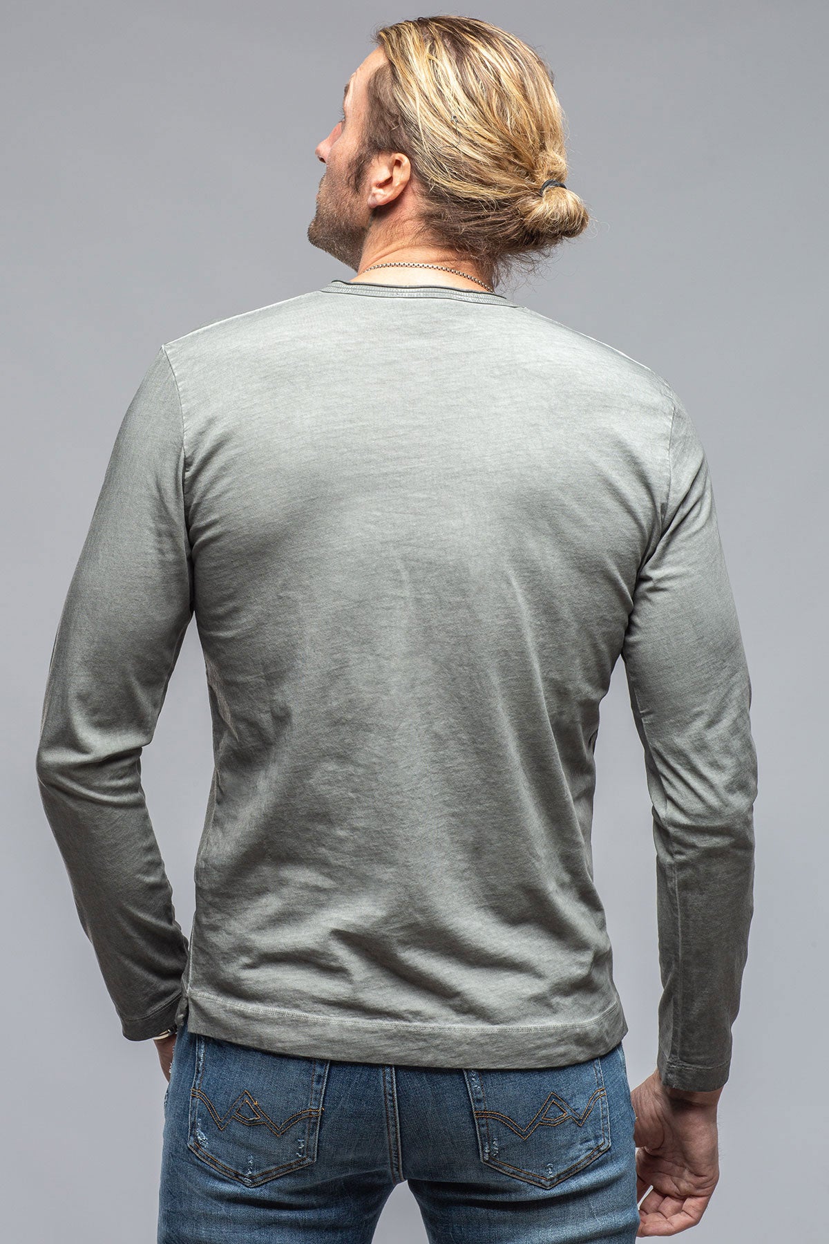 Kayo L/S Crew in Steel Grey | Mens - Shirts - T-Shirts | Gimo's Cotton