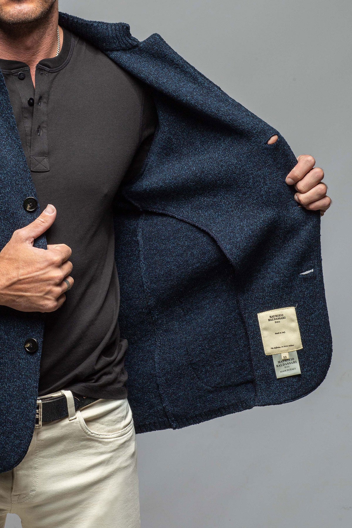 Cramer Wool Swacket in Blue | Mens - Sweaters | Axels-BDSR