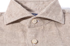 Weighted Linen Oxford In Tan | Mens - Shirts | Alessandro Gherardi