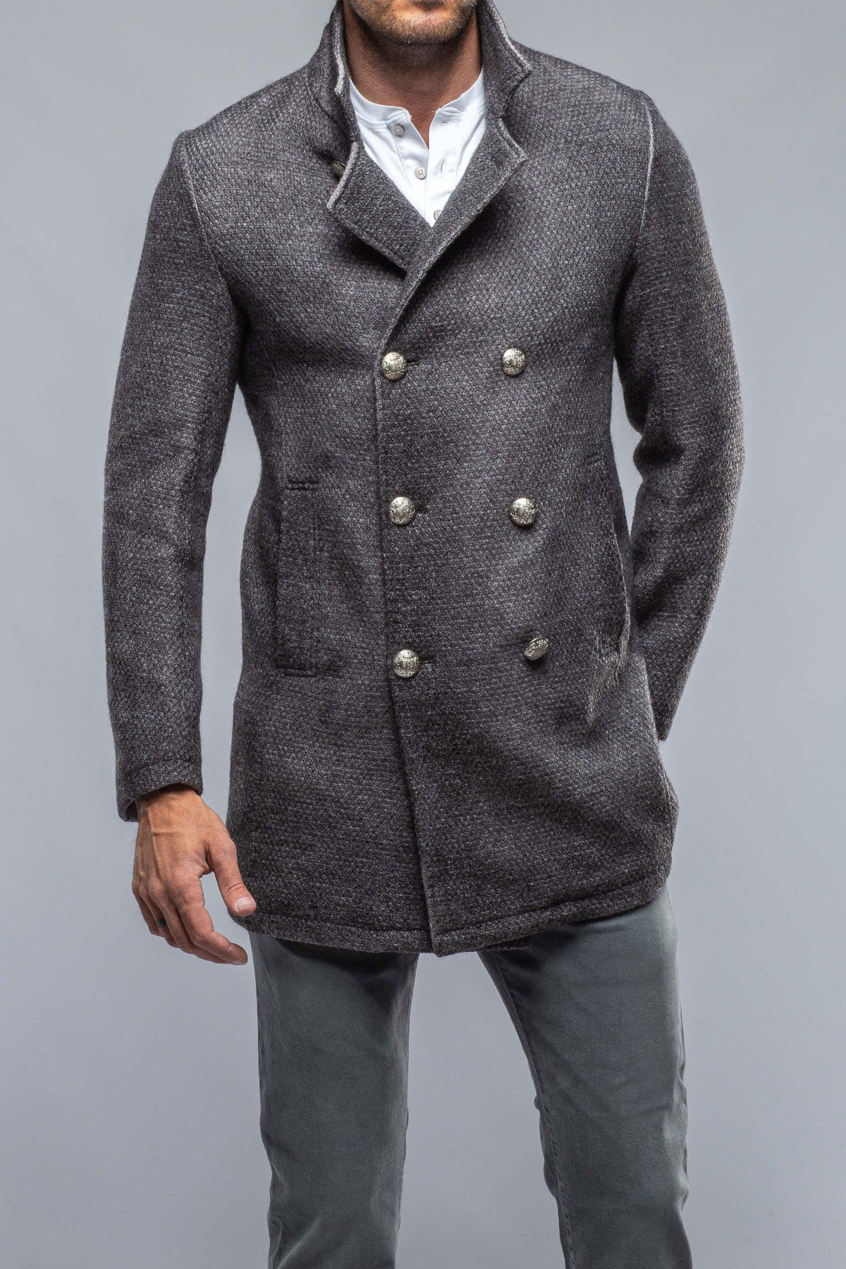 St. Christoff Wool Jacket In Washed Charcoal | Mens - Outerwear - Cloth | Gimo's