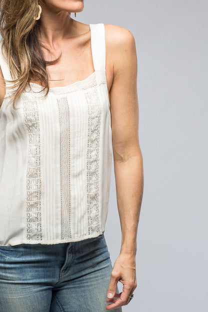 Dune Top In White Crepe