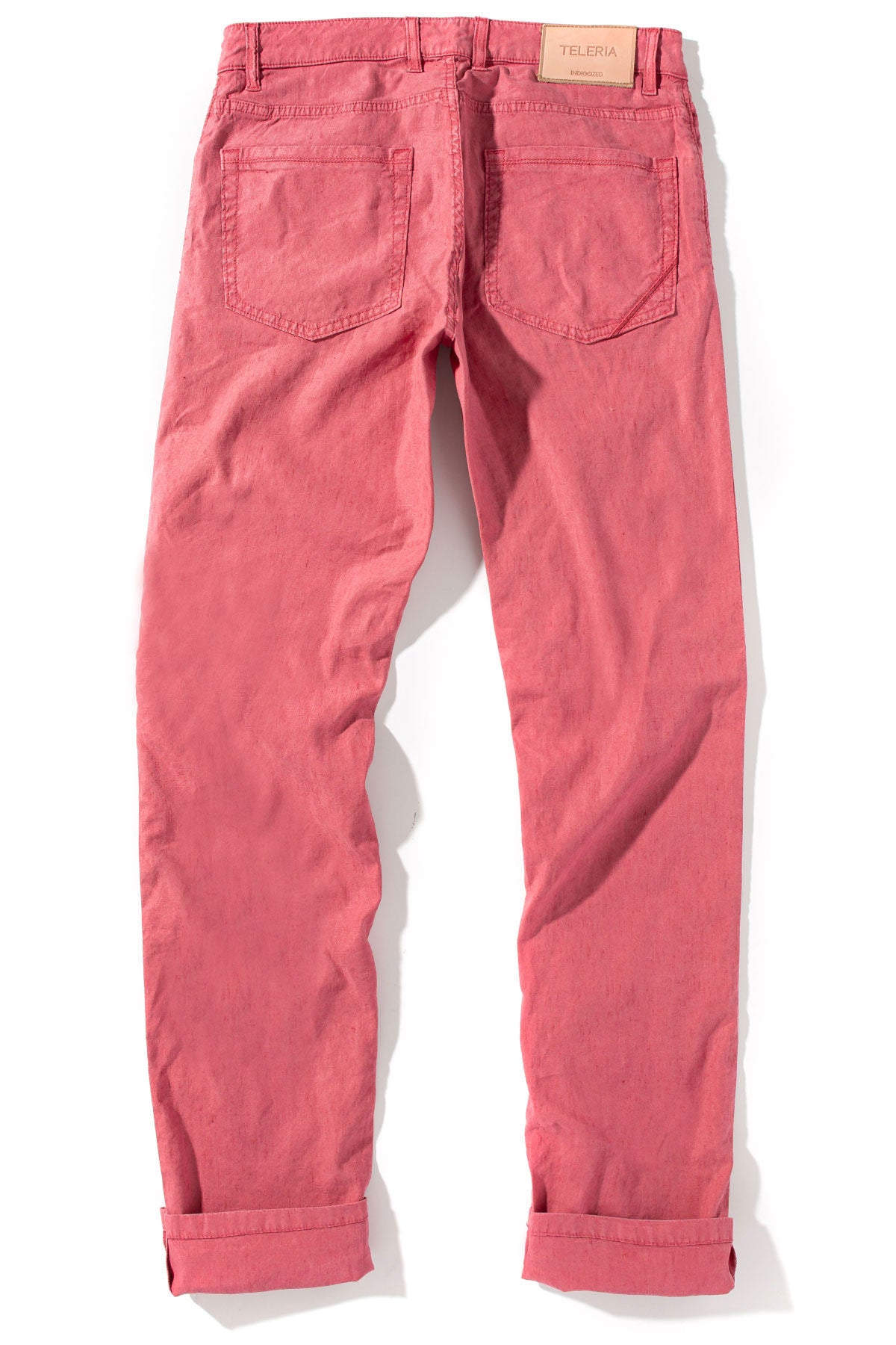 Barbados 5-Pocket Stretch Linen In Sangria | Mens - Pants - 5 Pocket | Teleria Zed