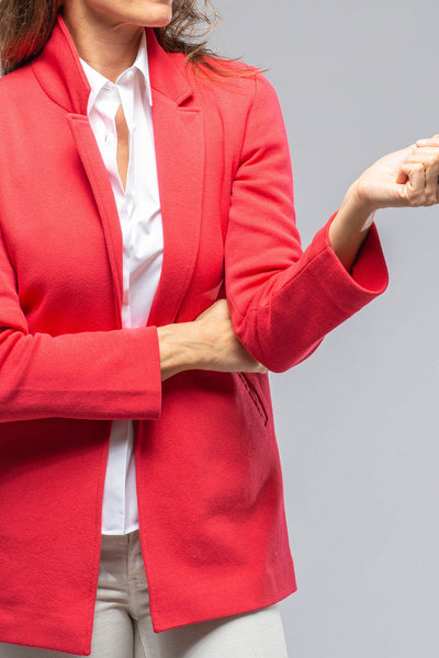 Amina Rubinacci Melanie Single Button Long Jkt In Pink Gloss Ladies - Tailored - Jackets