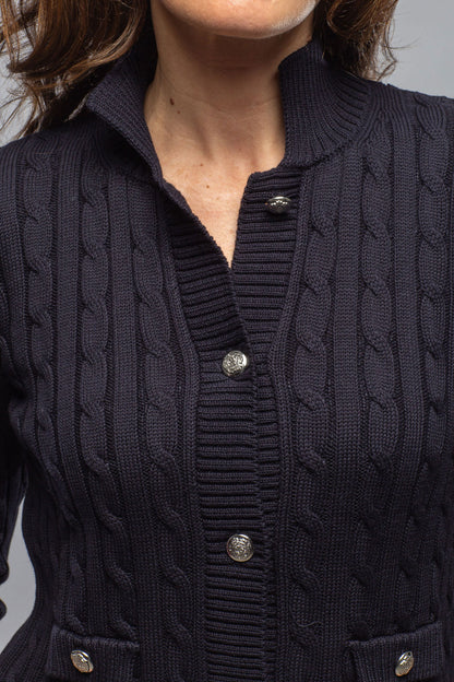 Naxos Short Sweater In Navy | Ladies - Sweaters | Amina Rubinacci