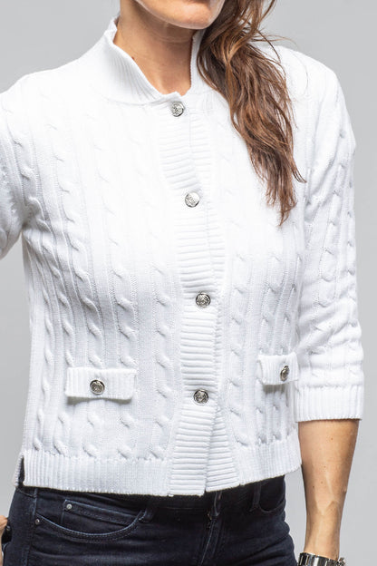 Amina Rubinacci Naxos Short Sweater In White Ladies - Sweaters