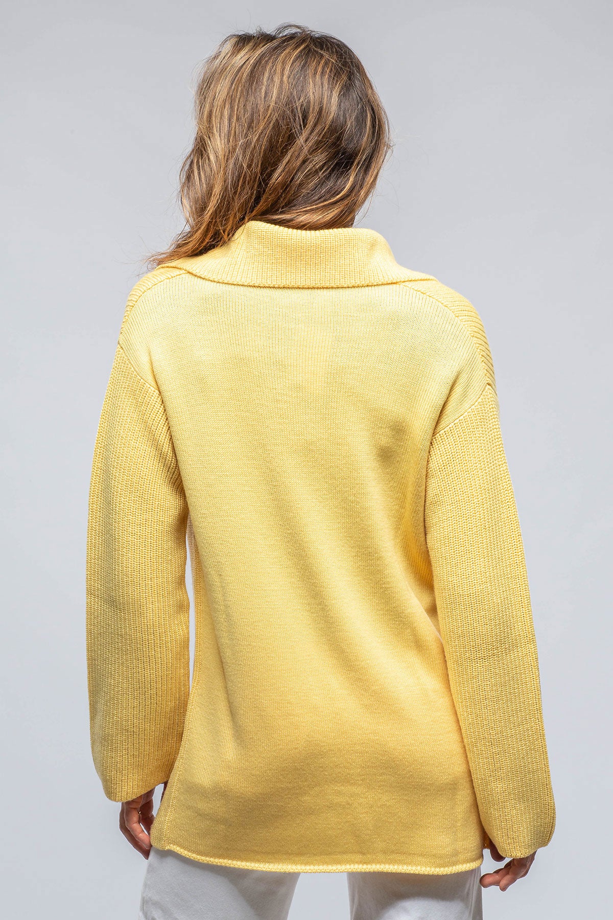 Amina Rubinacci Nina Long Cashmere Ribbed Cardigan In Butter Yellow Ladies - Sweaters