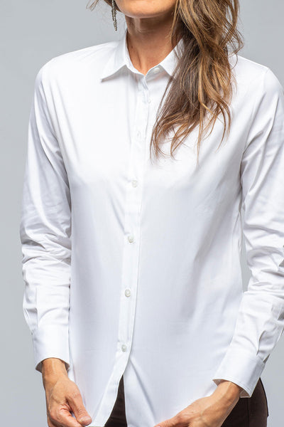 Amina Rubinacci Sara Stretch Cotton White Shirt In White Ladies - Blouses