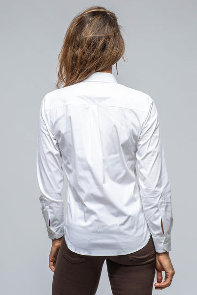 Amina Rubinacci Sara Stretch Cotton White Shirt In White Ladies - Blouses