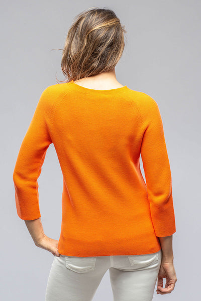 Amina Rubinacci Sasha Raw Edge Sweater In Orange Ladies - Sweaters