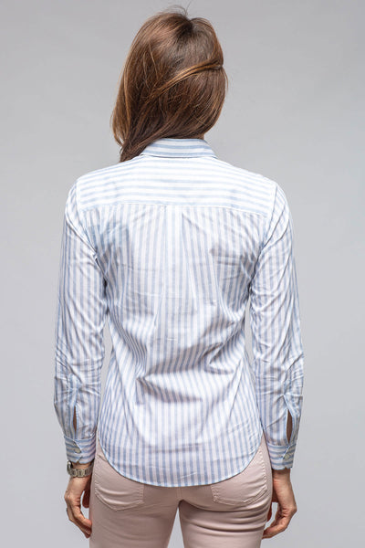Syrna Striped Cotton Shirt In Denim | Ladies - Blouses | Amina Rubinacci