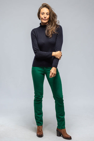 Tromba Mock Neck Cashmere Sweater In Navy | Ladies - Sweaters | Amina Rubinacci