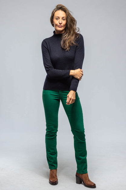 Tromba Mock Neck Cashmere Sweater In Navy | Ladies - Sweaters | Amina Rubinacci