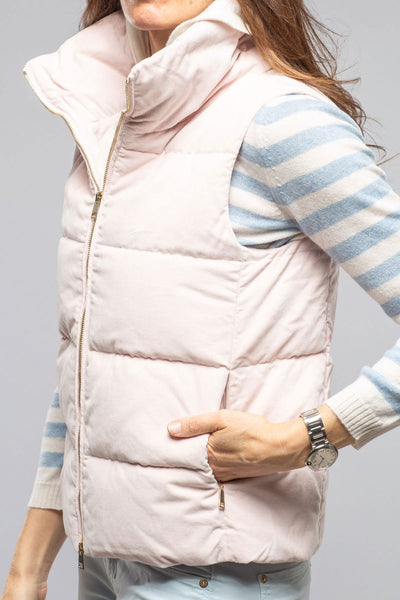 Valletta Corduroy Insulated Vest In Porcelain | Ladies - Outerwear - Cloth | Amina Rubinacci