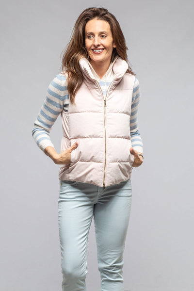 Valletta Corduroy Insulated Vest In Porcelain | Ladies - Outerwear - Cloth | Amina Rubinacci
