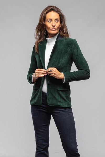 Amina Rubinacci Voltaire Velvet Cord Blazer In Malachite Ladies - Tailored - Jackets