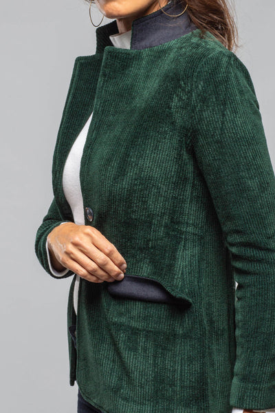 Voltaire Velvet Cord Blazer In Malachite | Ladies - Tailored - Jackets | Amina Rubinacci