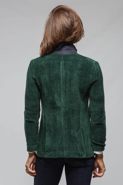 Voltaire Velvet Cord Blazer In Malachite | Ladies - Tailored - Jackets | Amina Rubinacci