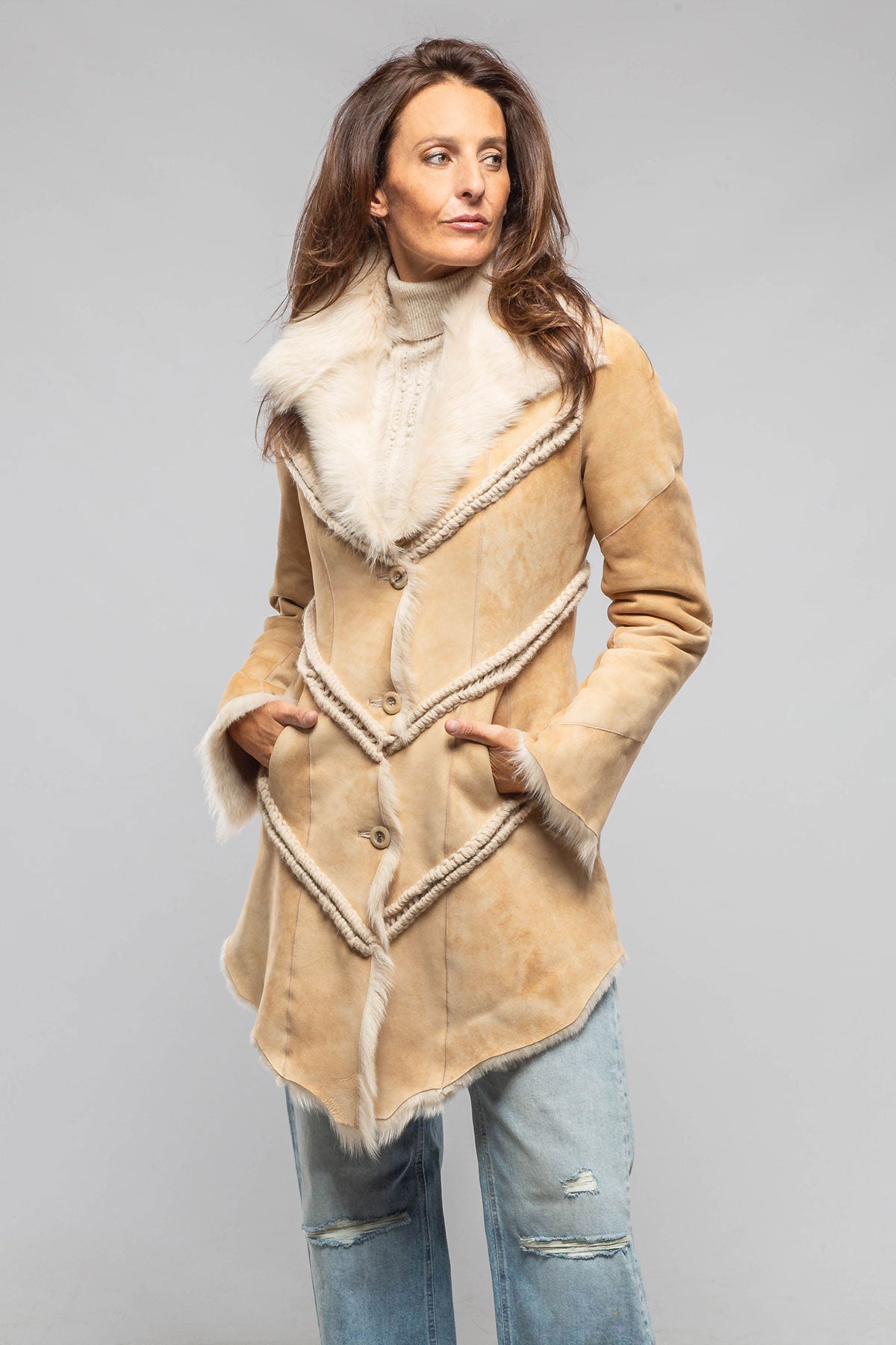 Amaya Shearling In Vintage Palomino | Ladies - Outerwear - Shearling | Artico