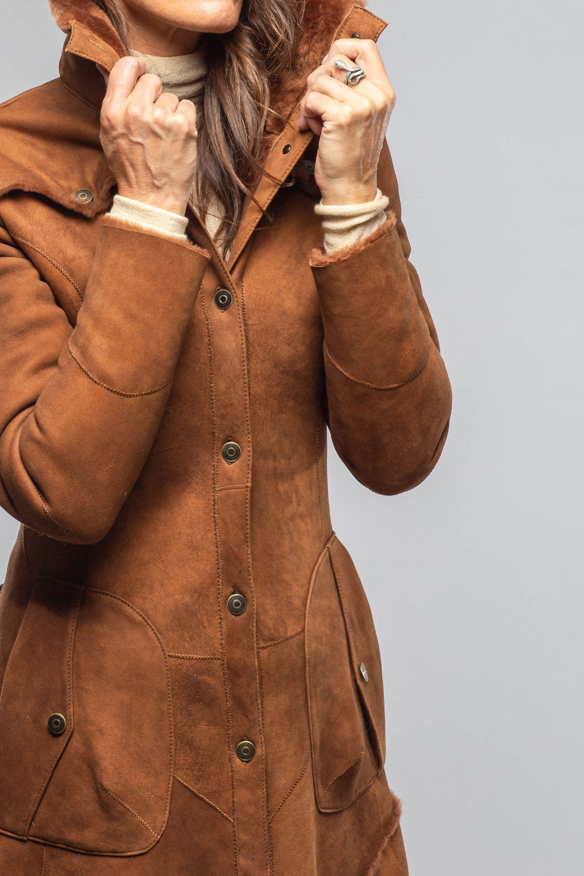 Artico | Cori Long Shearling In Cognac | Ladies - Outerwear - Shearling 