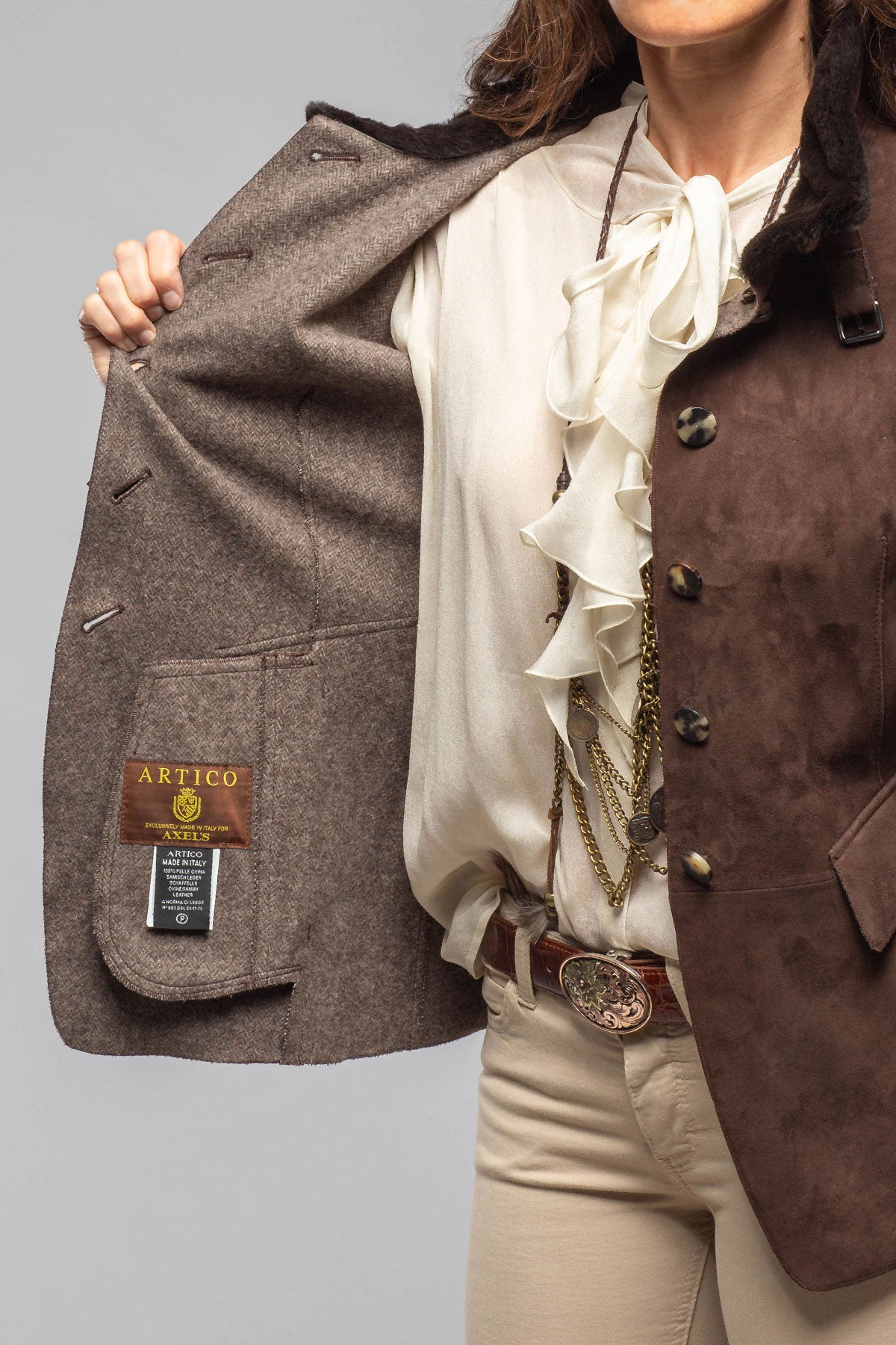 Federica Suede Blazer In Chocolate | Ladies - Outerwear - Leather | Artico