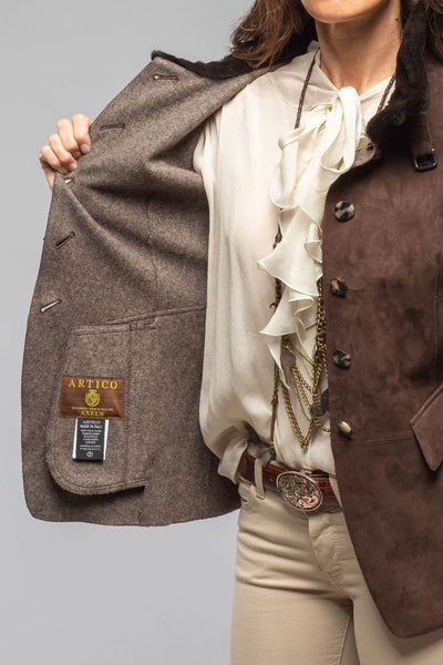 Federica Suede Blazer In Chocolate | Ladies - Outerwear - Leather | Artico