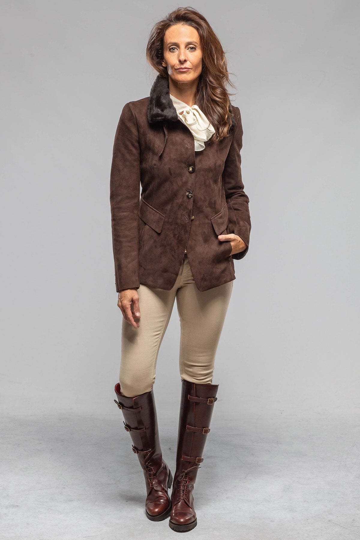Federica Suede Blazer In Chocolate | Ladies - Outerwear - Leather | Artico