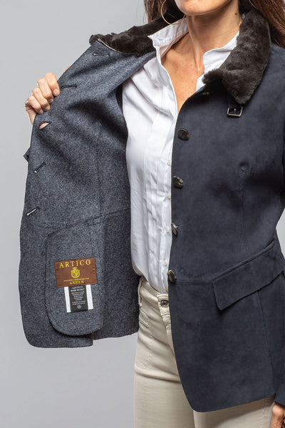 Federica Suede Blazer In Navy | Ladies - Outerwear - Leather | Artico