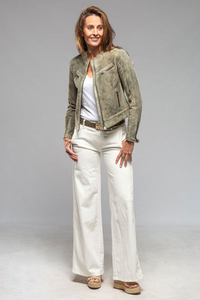 Artico | Kiley Short Suede Jacket In Moss | Ladies - Outerwear - Leather 