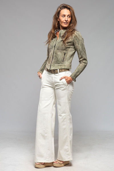 Artico | Kiley Short Suede Jacket In Moss | Ladies - Outerwear - Leather 