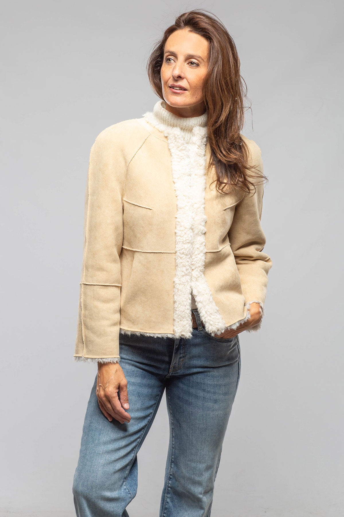 Pinto Reversible Eco Shearling In Honey Cream | Ladies - Outerwear - Shearling | Artico