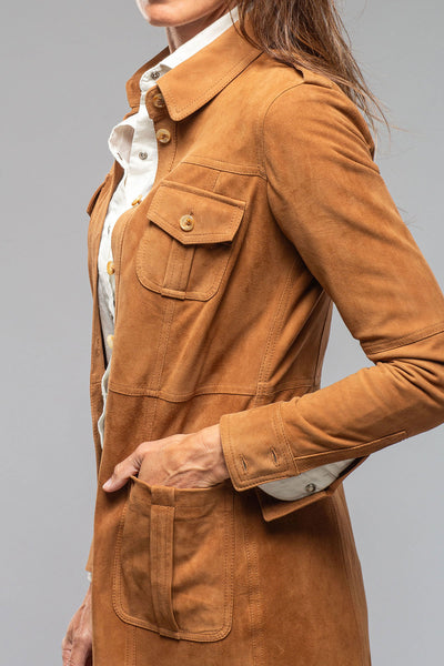 Savannah Long Leather Tunic In Tobacco | Ladies - Outerwear - Leather | Artico