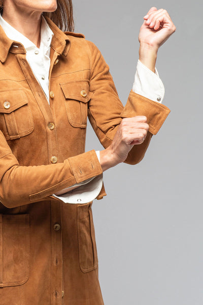 Savannah Long Leather Tunic In Tobacco | Ladies - Outerwear - Leather | Artico