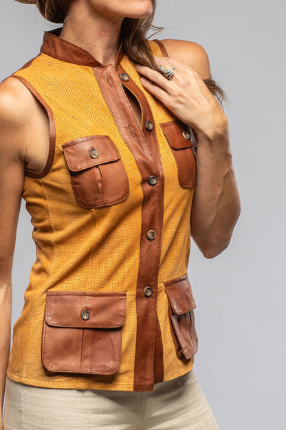 Artico Vittoria Perforated Leather Vest Ladies - Outerwear - Leather