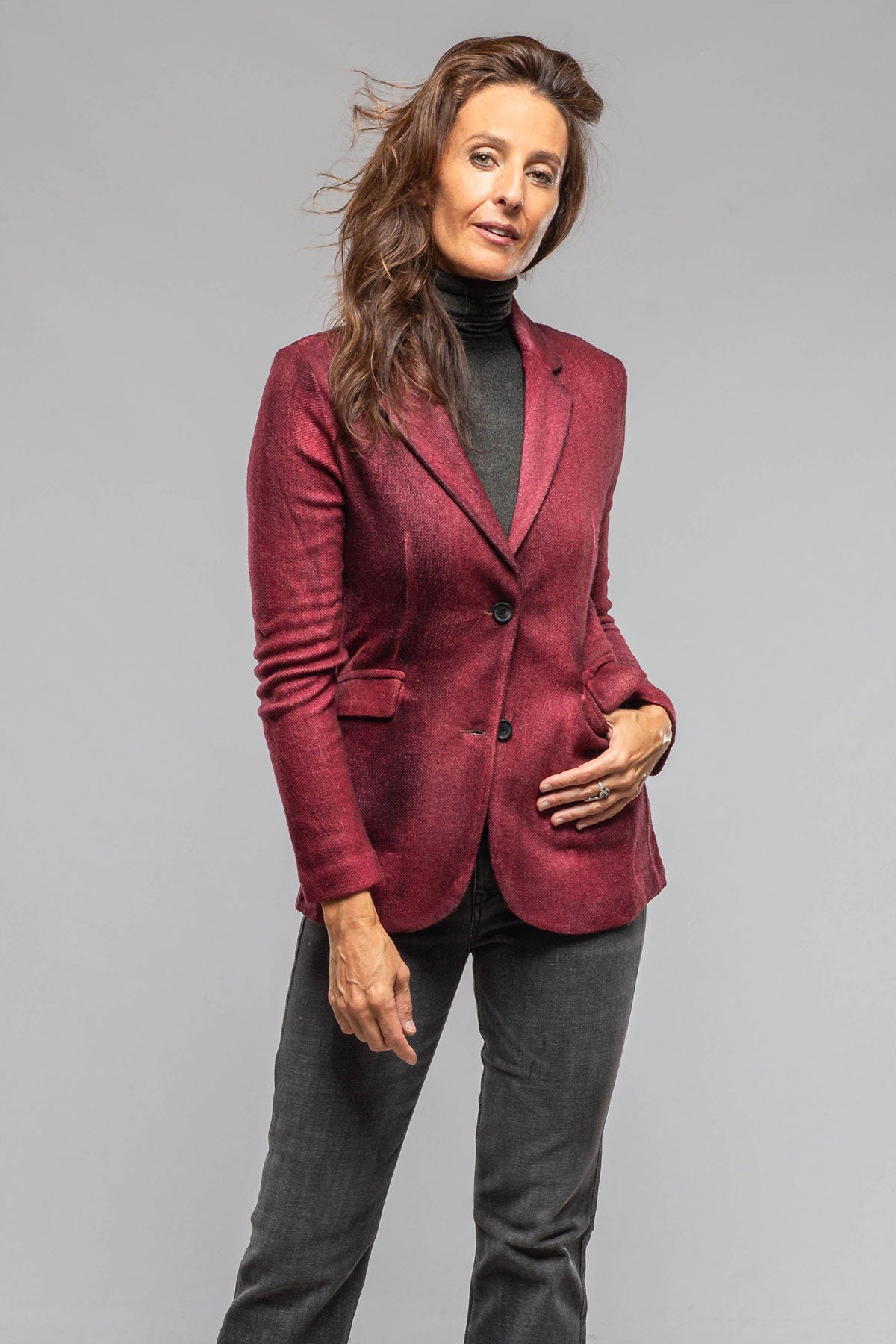 Avant Toi Borgo Hand Painted Blazer In Dark Wine Ladies - Tailored - Jackets